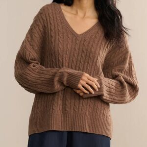 Jenni Kayne - Nell V-neck Sweater - coffee - small